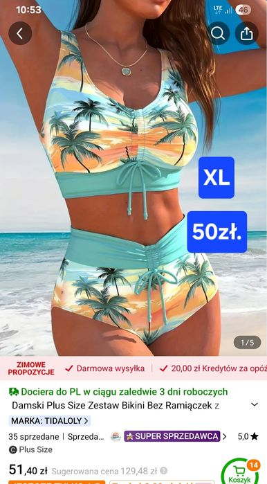 Strój kąpielowy XL