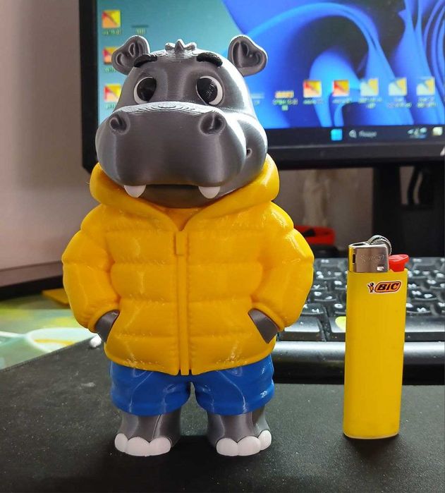 Сстильна колекційна фігурка «Патріотичний Бегемот»/3D друк