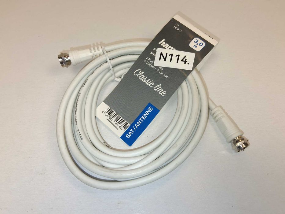 N114 Kabel Antenowy Satelitarny Hama F-Plug - F-Stecker 3m ClassicLine