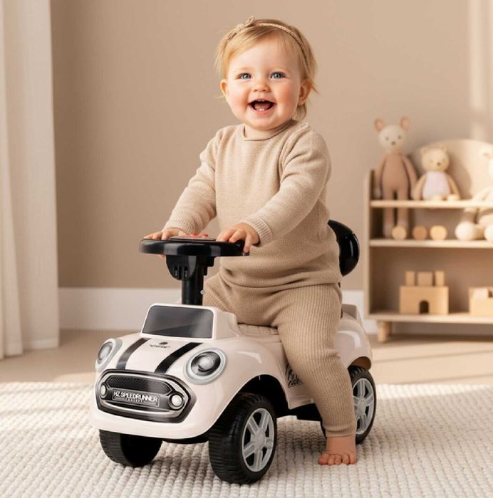 Nowy Jeździk Samochód Autko Dla Dzieci Pchacz Biały Na Prezent Święta