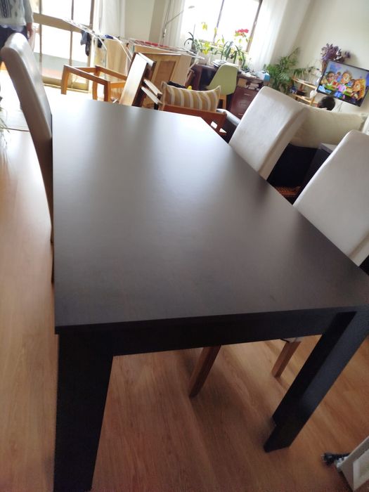 Mesa sala 170x90 cm com 4 cadeiras