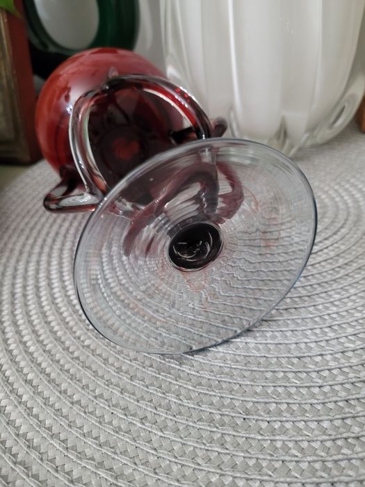 Lampka oliwna świecznik Józefina KROSNO szkło artystyczne