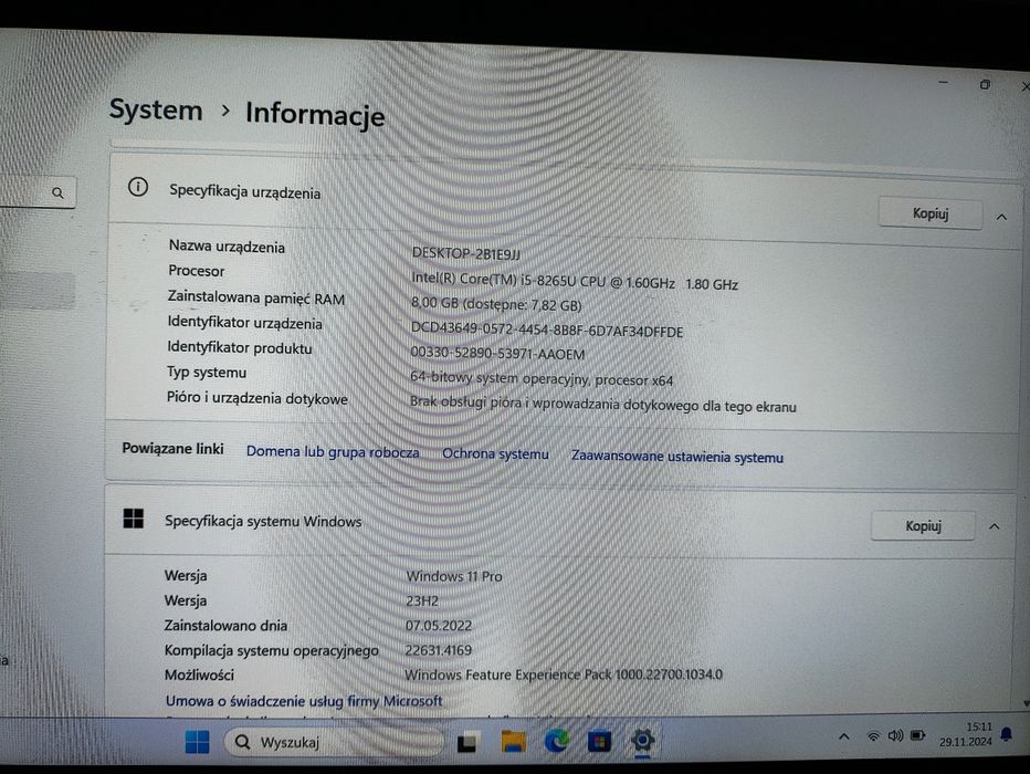 Laptop biznesowy / ultrabook Dell Latitude 5300 13,3" FullHD USB C