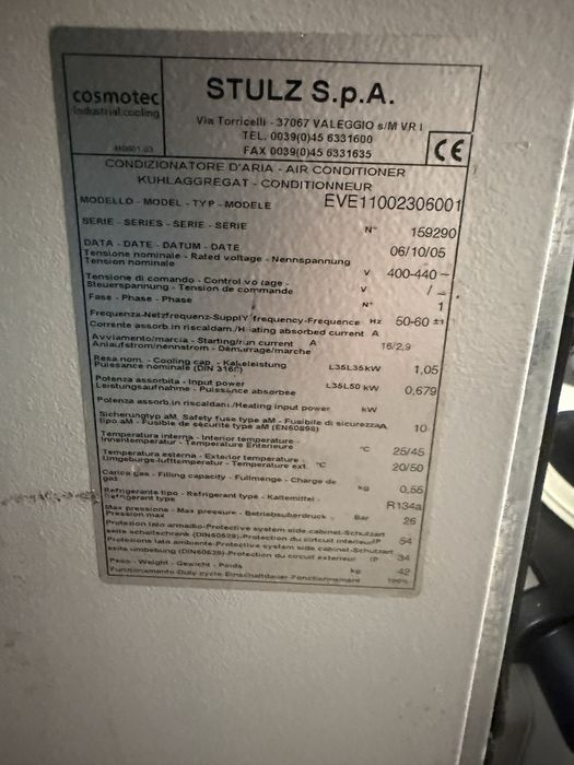 Klimatyzator Stulz Cosmotec (model EVE11002306001)