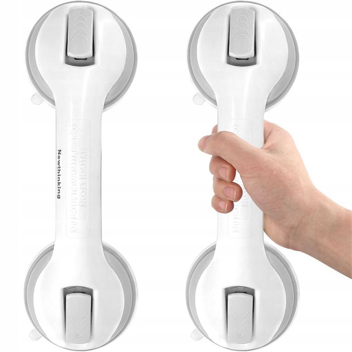 2x UCHWYT ŁAZIENKOWY pod prysznic, poręcz dla seniora na przyssawki