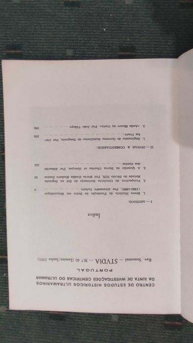 Studia Revista Semestral Junta de Investigações Cientificas do Ultramar - 2 Vol