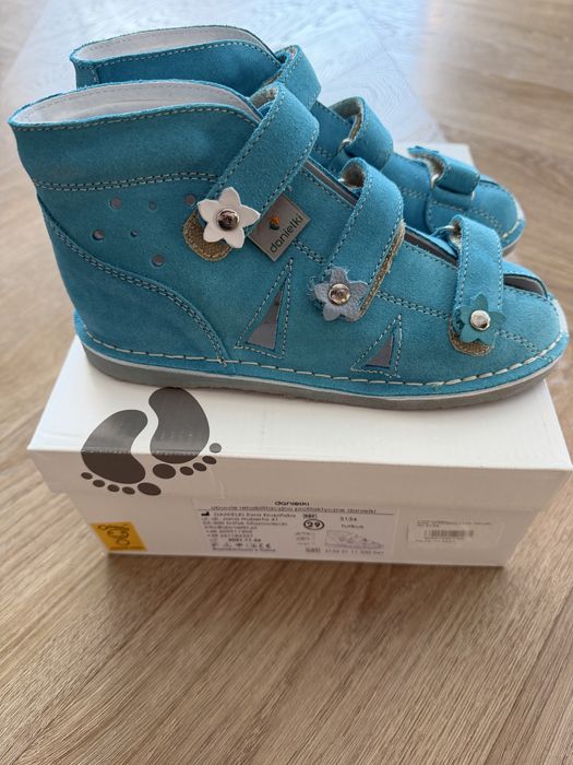 buty profilaktyczno - ortopedyczne DANIELKI wzór S124 turkus
