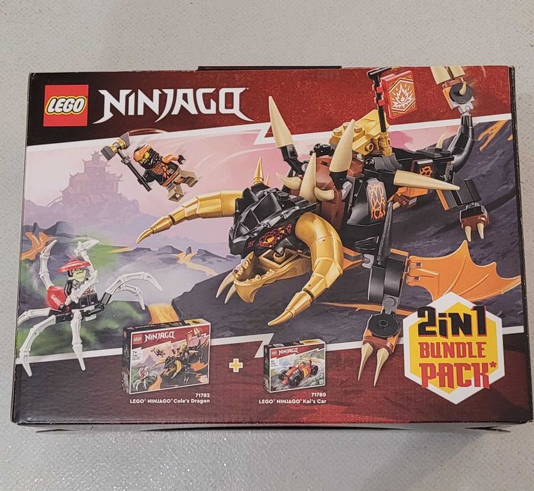 ZESTAW 2 in 1 LEGO 71782 Ninjago Smok Ziemi+ 71780 Samochód ninja Kaia
