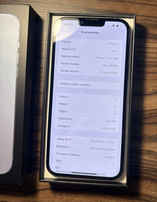 iPhone 13 Pro Max 512GB SIMフリー 電池100% iPhone 13 Pro Max | 512 GB | Grafitowy - odnowiony i z