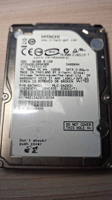Dysk Twardy Hitachi HDD 160gb 2.5'' do konsoli laptopa sprawny