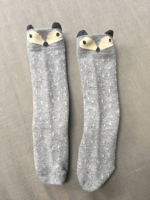 Kolanówki skarpatki antypoślizgowe szare liski 23-28