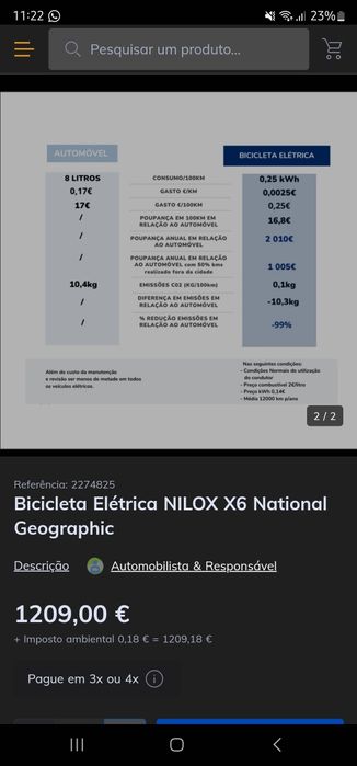 Bicicleta eléctrica BTT roda 27,5