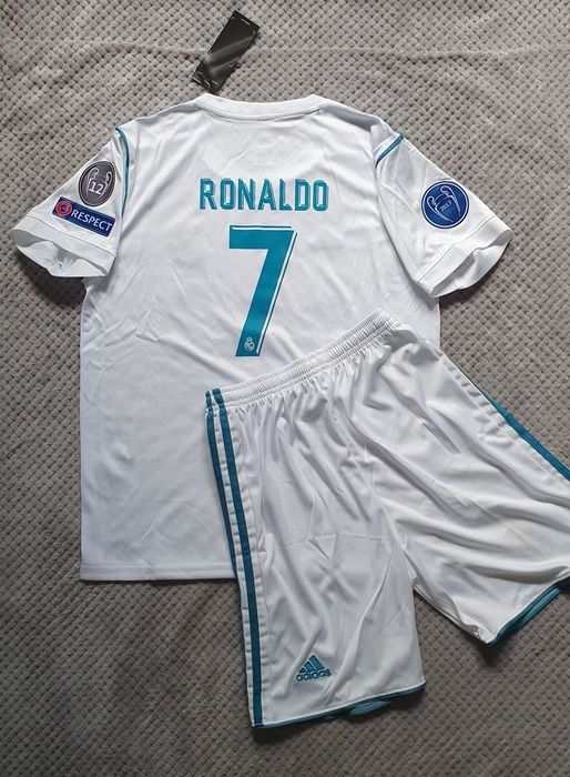 Komplet Piłkarski Real Madryt 2017/18 Dziecięcy Ronaldo 7 Biały
