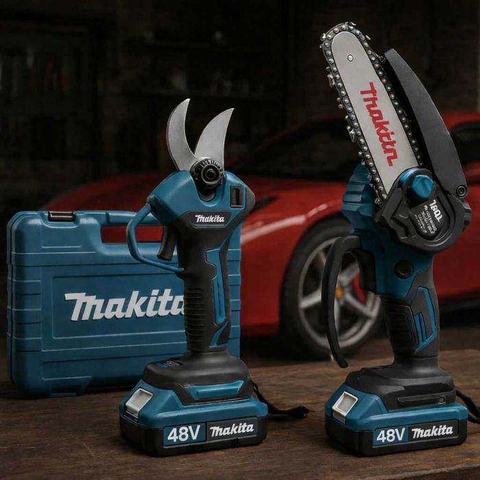 Набор Makita Аккумуляторная цепная пила + секатор DUC101Z 2 акб Li-Ion