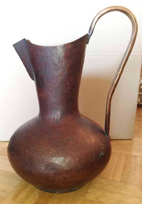 Miedziany duży wazon dzban prl stary antyk młotkowany