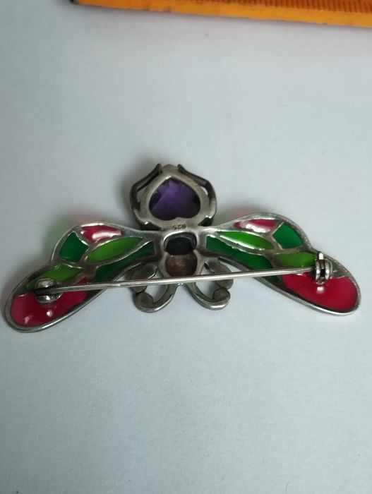 broszka srebrna puzon