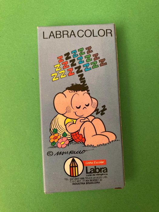 Caixa com 6 Lápis de Cor Colorir da Turma da Mônica Anos 80