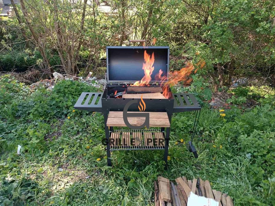 Мангал гриль  барбекю | Сталь 4ММ | КРИШКА + ГРИЛЬ + ПОДАРУНКИ