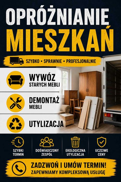 Wywóz odpadów gabarytów starych mebli odbiór śmieci po budowie utylizacja gabaryty Olsztyn odbieramy stare meble kontener kontenery tani odbiór tanio