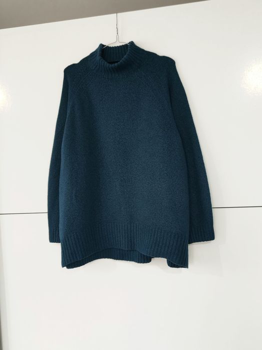 Półgolf Massimo dutti 42 XL zielony butelkowa zieleń wełniany