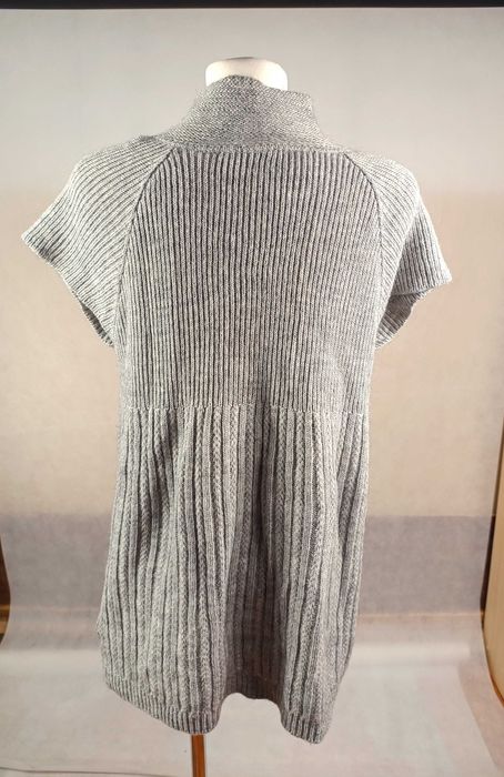 Sweterkowy bezrękawnik kamizelka z wełną alpaką L XL kardigan sweter