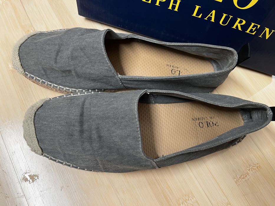 Polo ralph lauren espadryle szare modne logo 41 27 cm