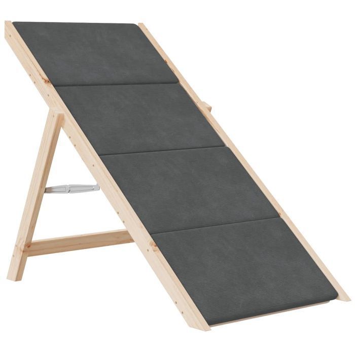 vidaXL Schody dla psa, szare, 105x47 cm, lite drewno jodłowe