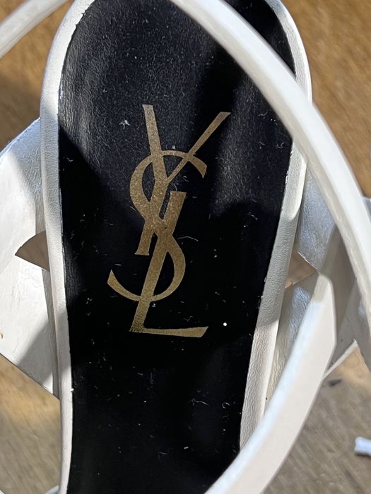 Sandálias Saint Laurent Tribute Brancas - Tamanho 36 (Originais)