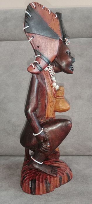 AFRYKAŃSKI wojownik Rzeźba plemienna Drewno RZEŹBIONY posąg