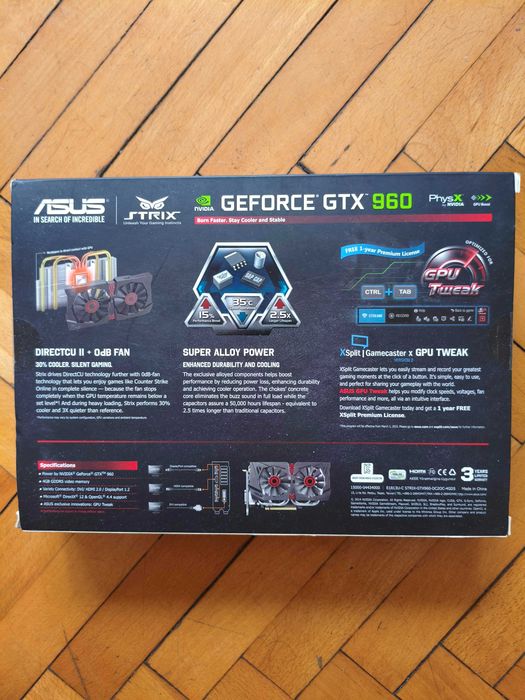 Asus Strix GTX 960 4GB (Wersja 4GB RAM) | 100% Sprawna