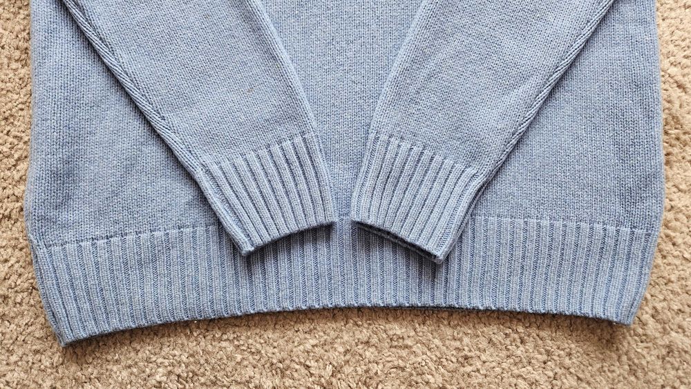 Gruby golf męski Zara błękitny, wełna/nylon, rozm. M-L