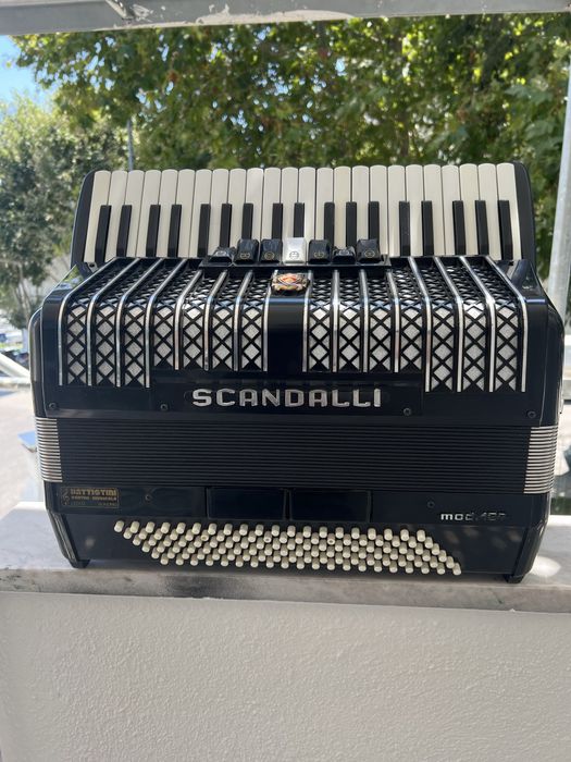 3* voz Acordeão de teclas italia Scandalli Mod 137 afinado + correias