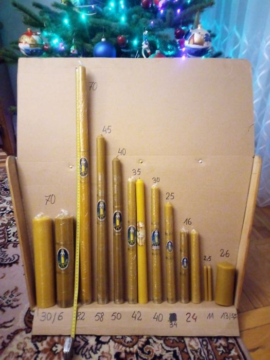 Świeca gromnica z naturalnego wosku pszczelego wyrób własny