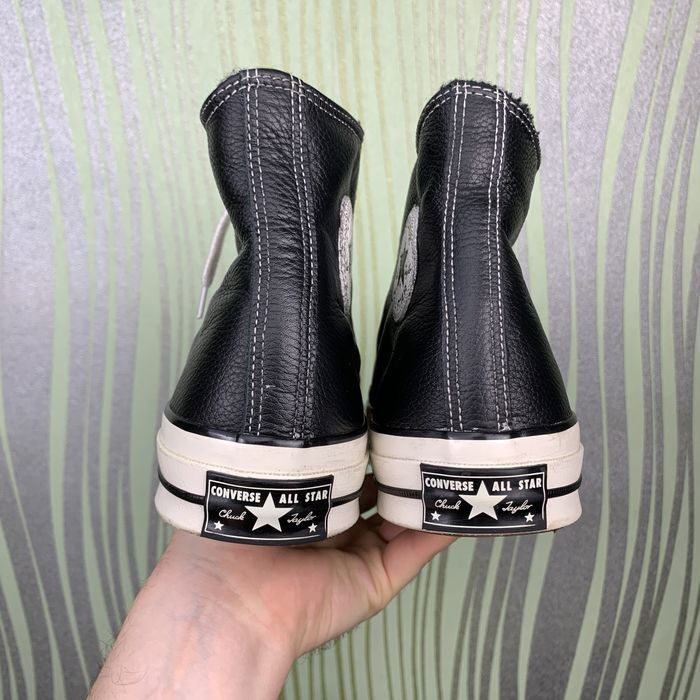 Утепленные кожаные кеды Converse Chuck 70 Hi Black 42.5