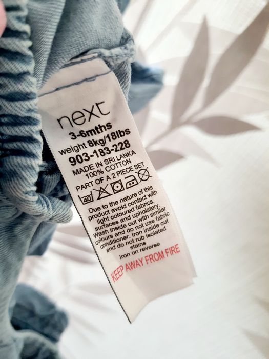 Ogrodniczki jeansowe rampers kombinezon z chmurką Next 62-68cm