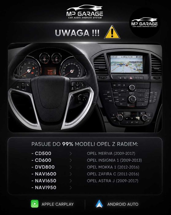 Opel DVD800 Navi650 Navi950 Apple CarPlay Android Auto Moduł OEM