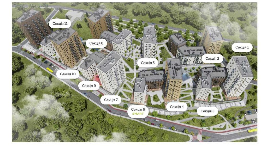 Продаж дешевше від забудовника 1кім. квартири в ЖК Viking Hills по вул. Щурата