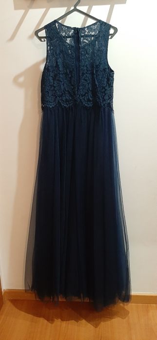 Vestido azul escuro origem