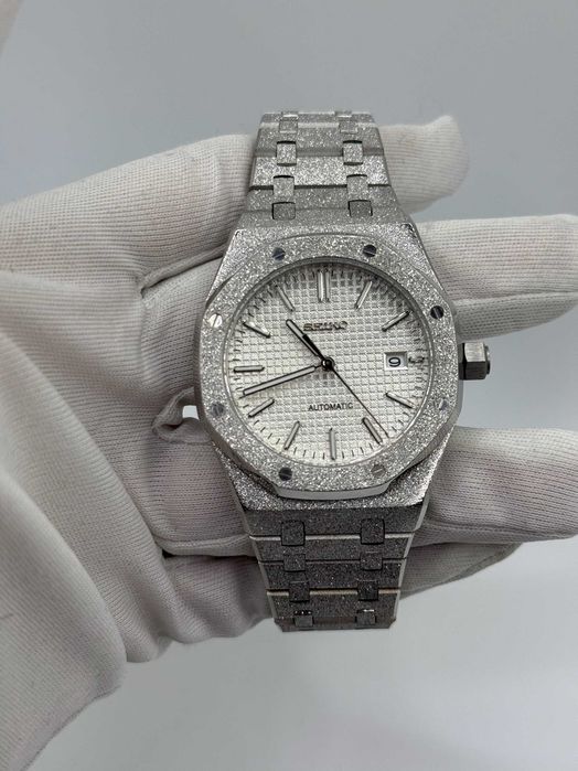 Seiko Mod Royal Oak Custom Frosted Iced Out V2