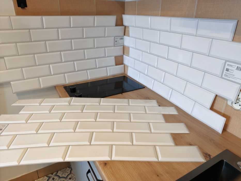 Panele Ścienne PCV Białe Płytki Kafelki Do Kuchni 12x0,46m2