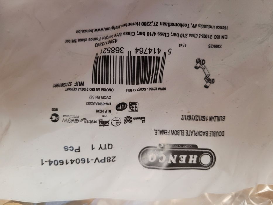 Henco złączki 16 i 20