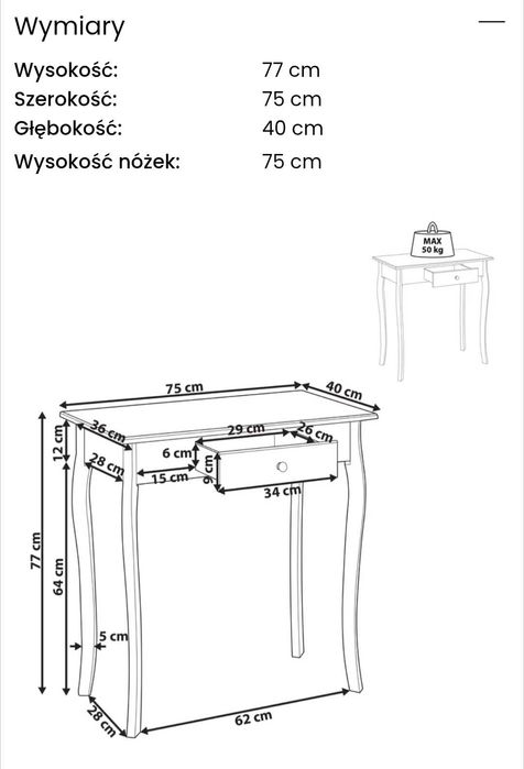 Konsola biała 77*75*40