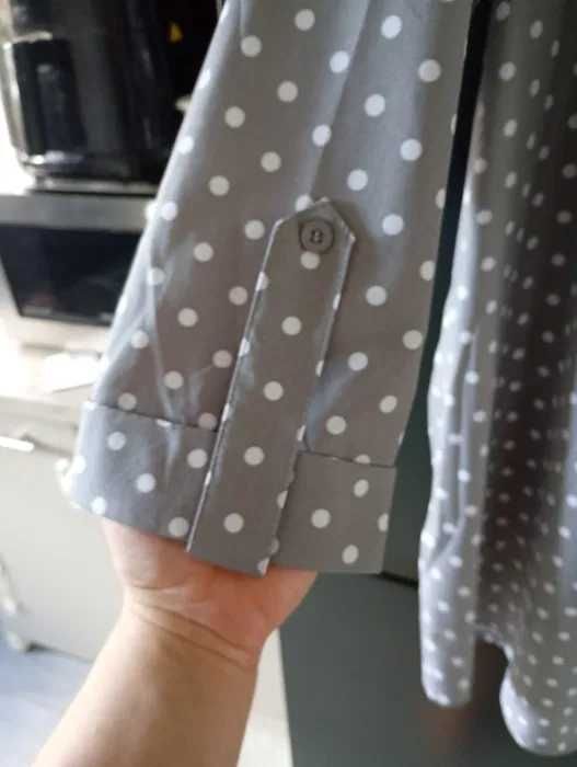 Nowa długa koszula damska szara w kropki 3XL/4XL