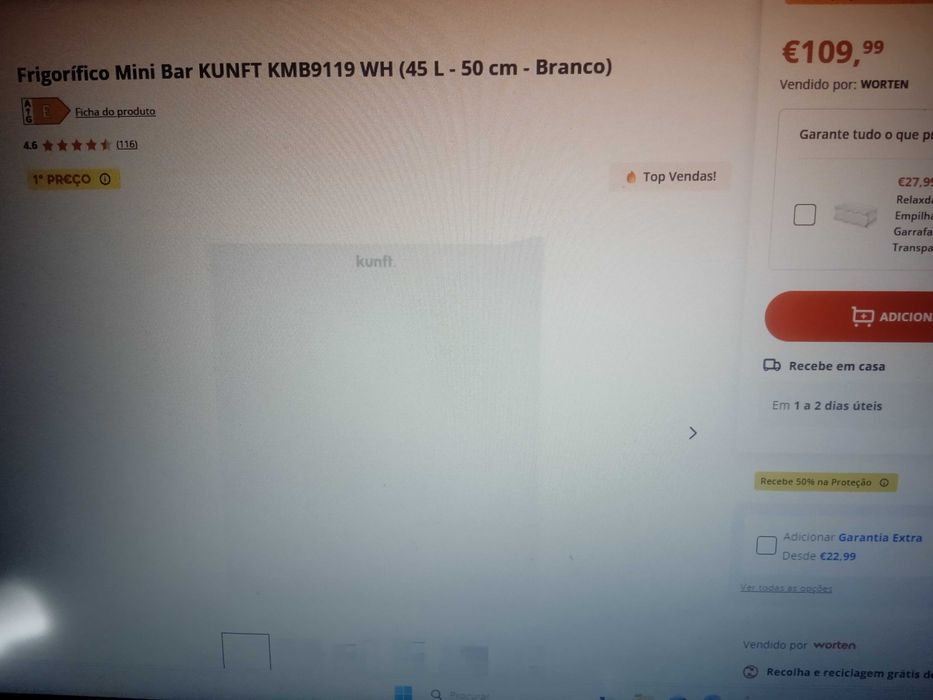 Frigorífico mini bar Kunft