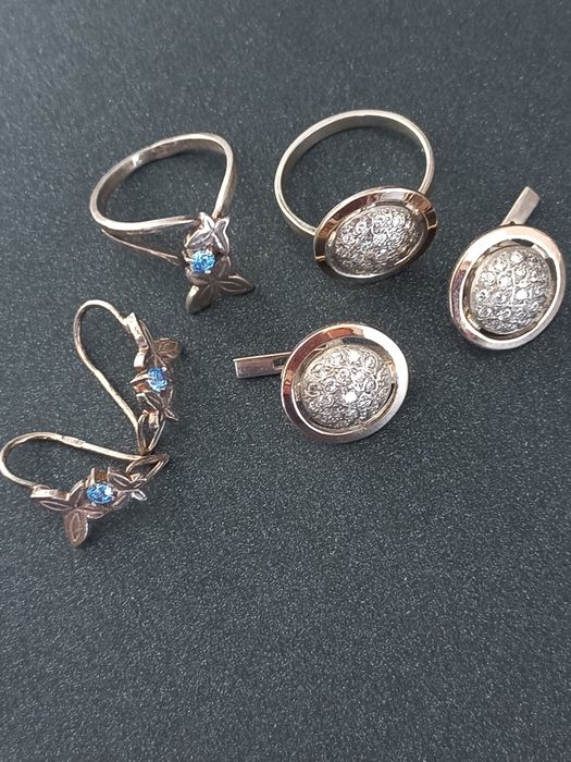 Серьги и кольцо серебро 925проба