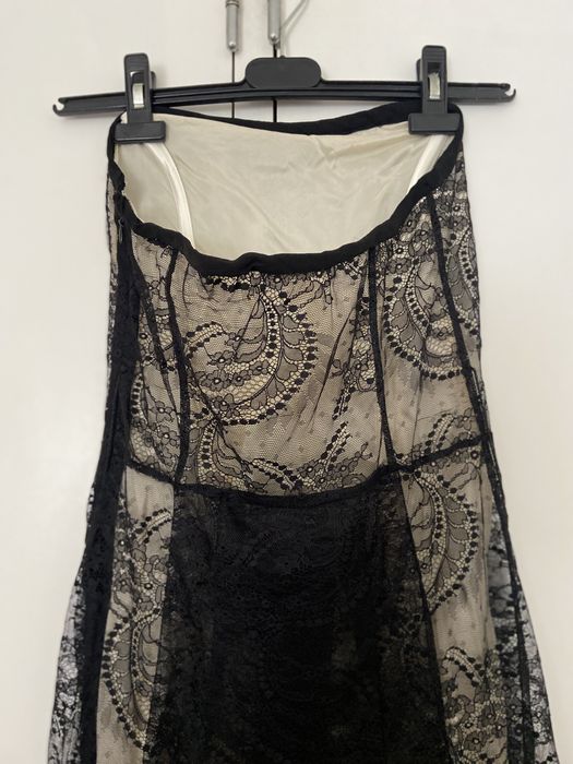 Vestido sem alças nude/preto S