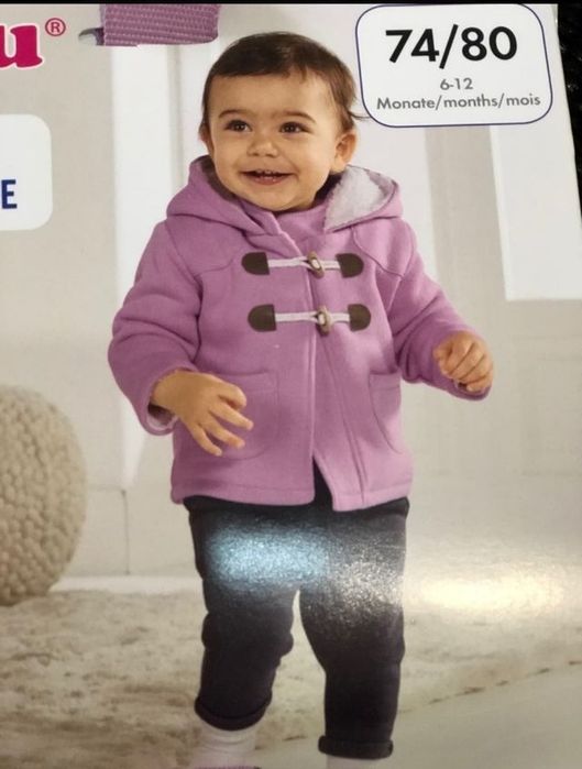 Теплий весняний костюм ,кофта - пальто та штани для дівчинки 74-80 см