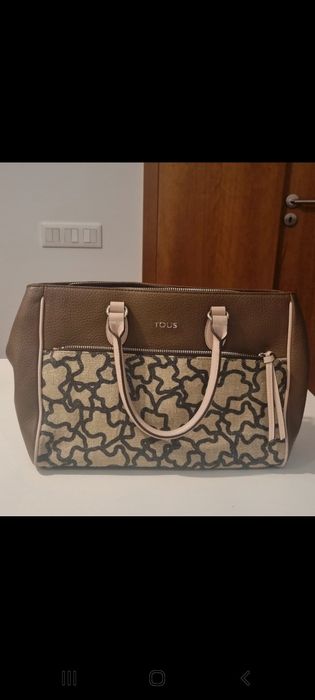 Mala pele castanho/rosa tous