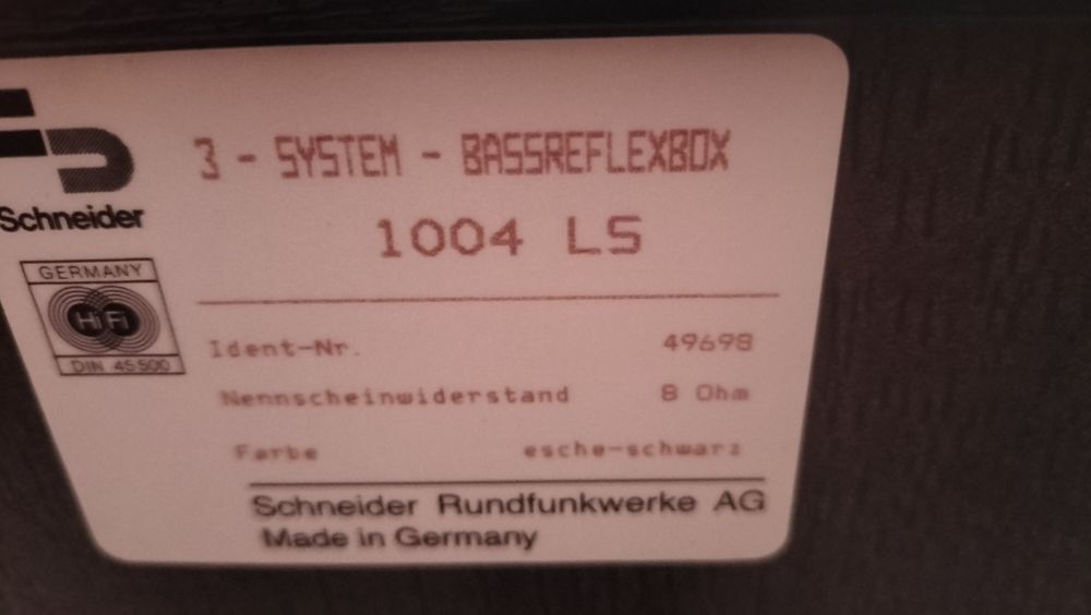 Kolumny Schneider  1004 LS  8 ohm