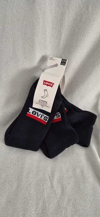 Levis skarpety 35-38 nowy 3pak. Skarpetki Levi's 3pack. Czarne.